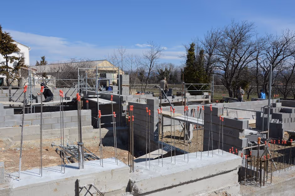 House framing in progress with workers - connecticut construction loans
