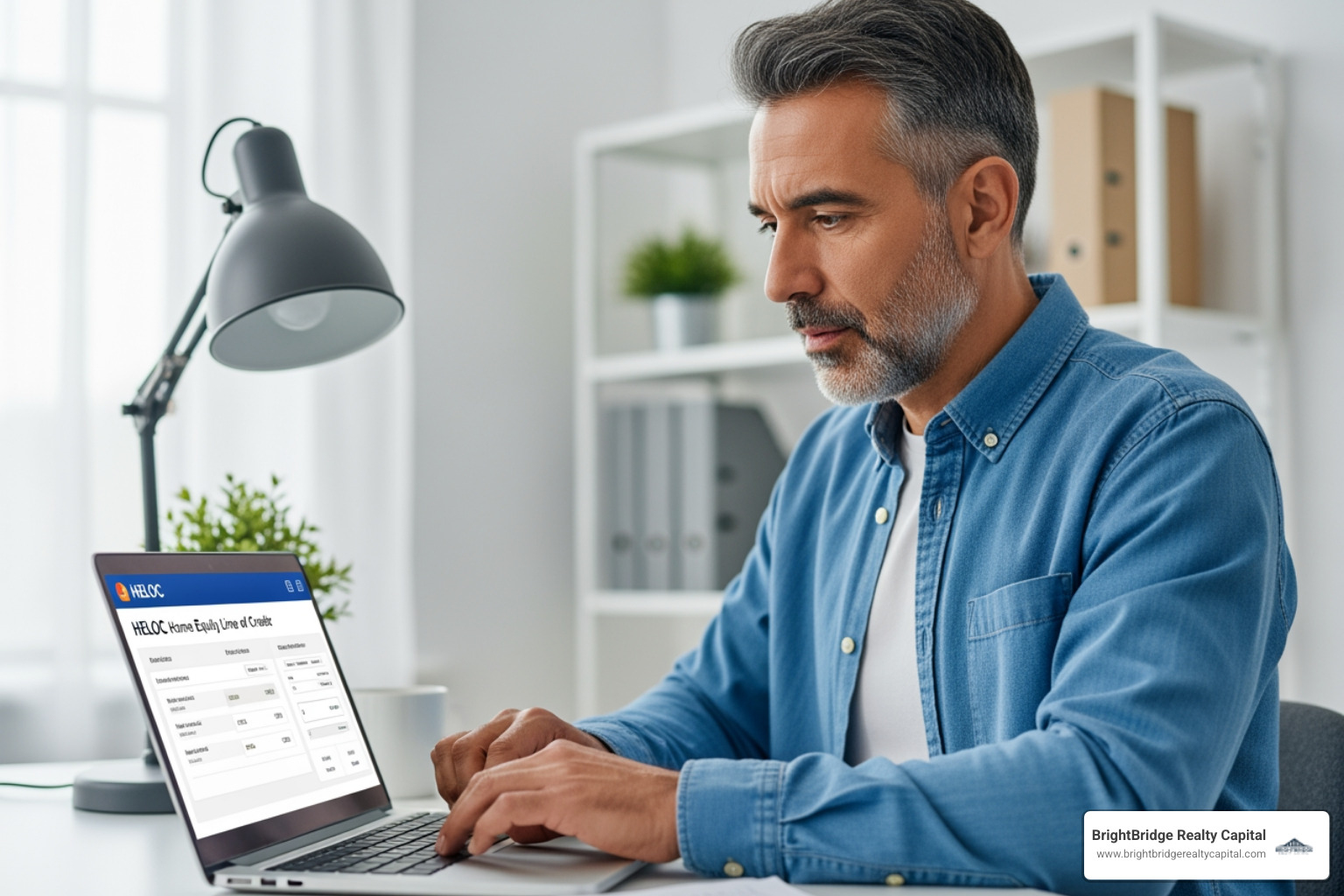 homeowner using a digital interface to input loan data - heloc calculator