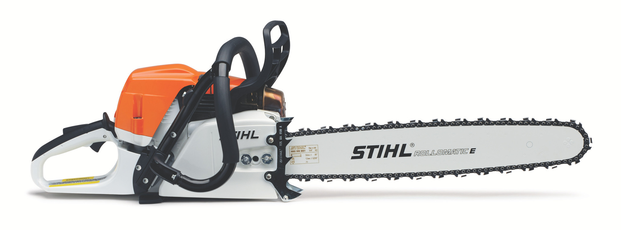This saw offers the MS 362's optimum combination of torque, power and weight, as well as a wrap-around handle for use in multiple positions.