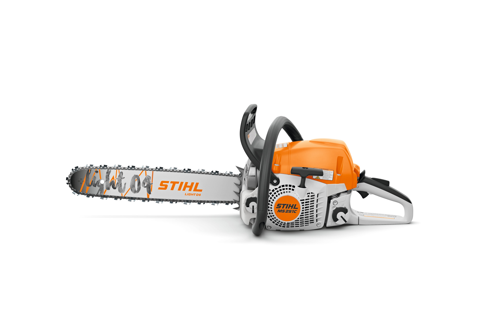The MS 251 C-BE chainsaw is powered by the same large displacement engine as the MS 251 WOOD BOSS® with added comfort features like STIHL Easy2Start™.