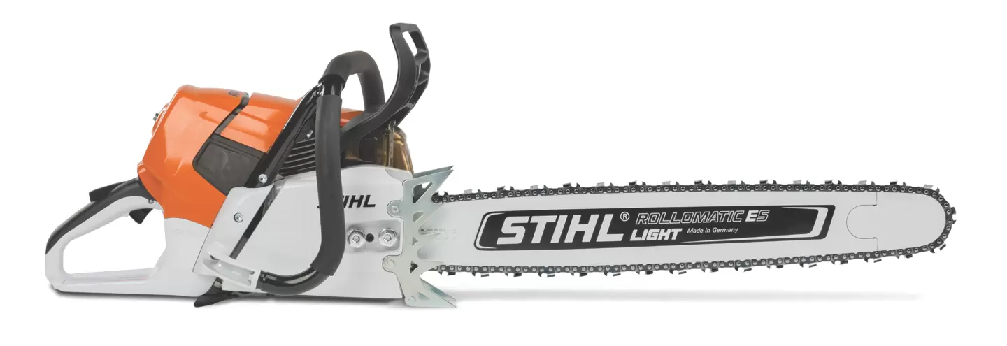 For the demanding professional, this fuel-efficient, wrap-handle chainsaw is suited for use with long guide bars.