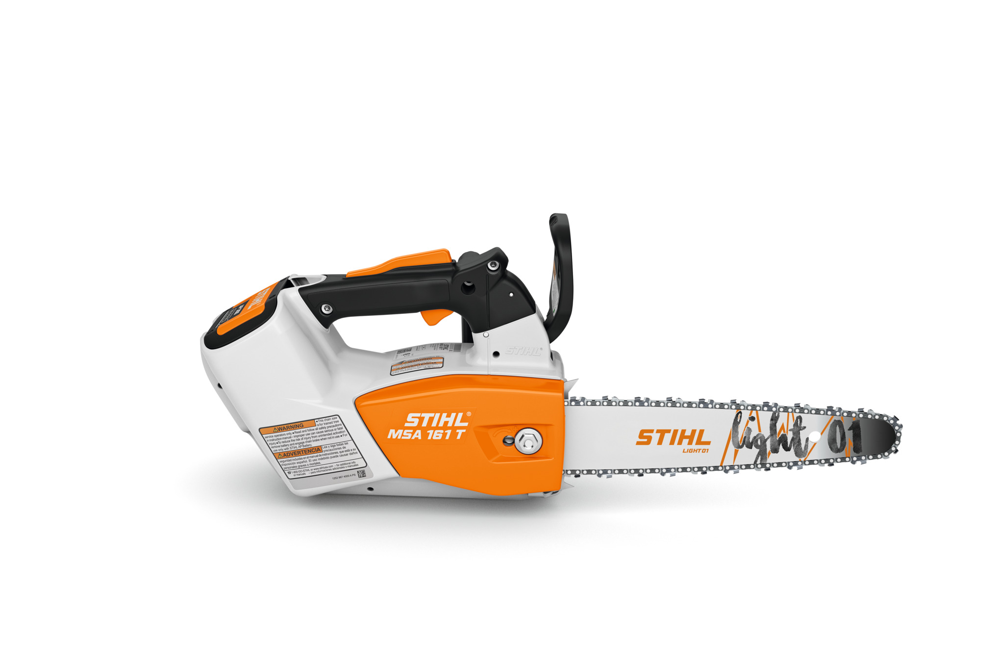 This top-handled battery-powered chainsaw is designed for professional tree-care specialists and arborists. For In-Tree Professional Use Only!