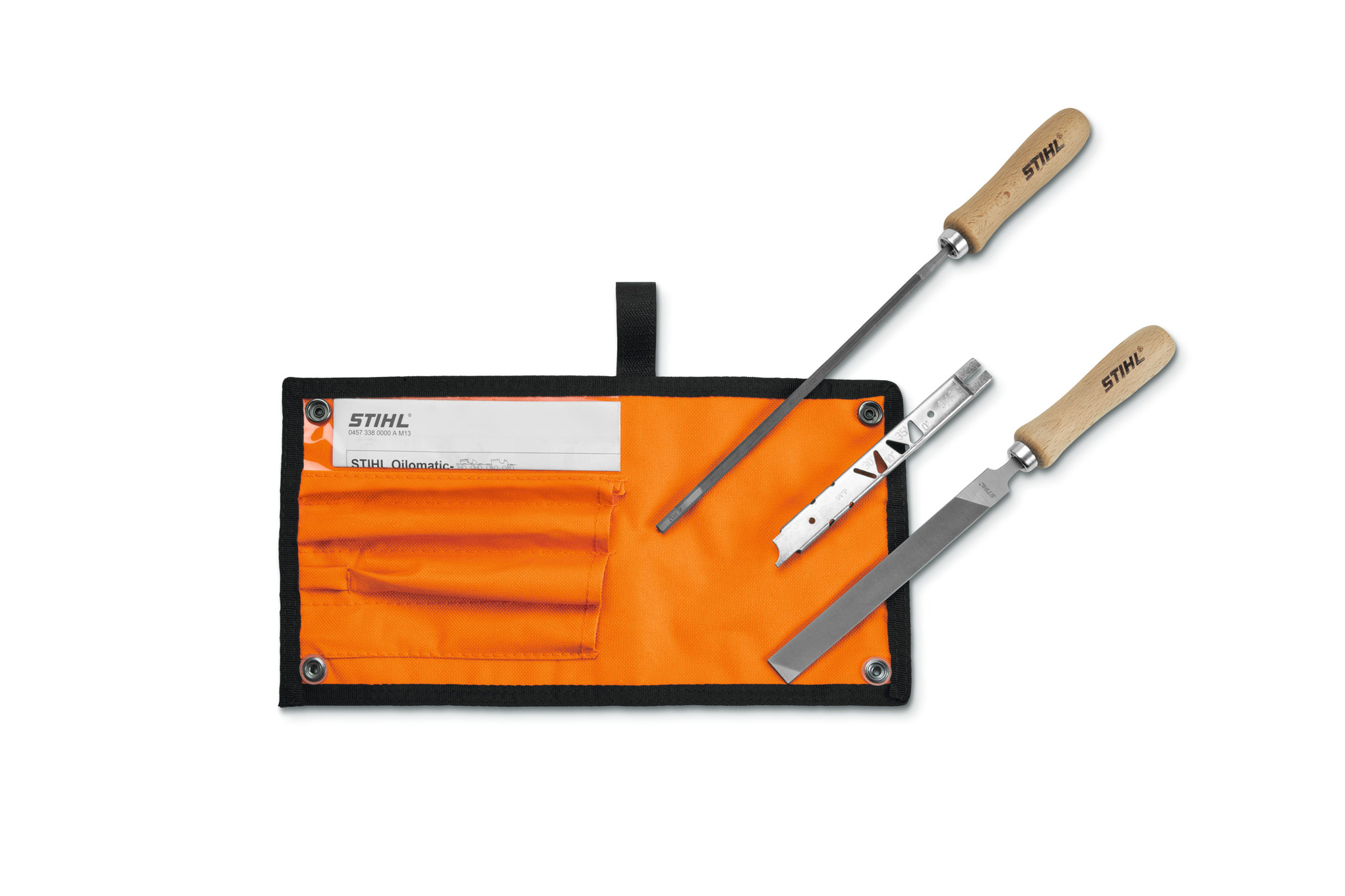 A complete filing kit that contains all of the tools needed to keep the STIHL RAPID™ HEXA™ saw chain sharp.