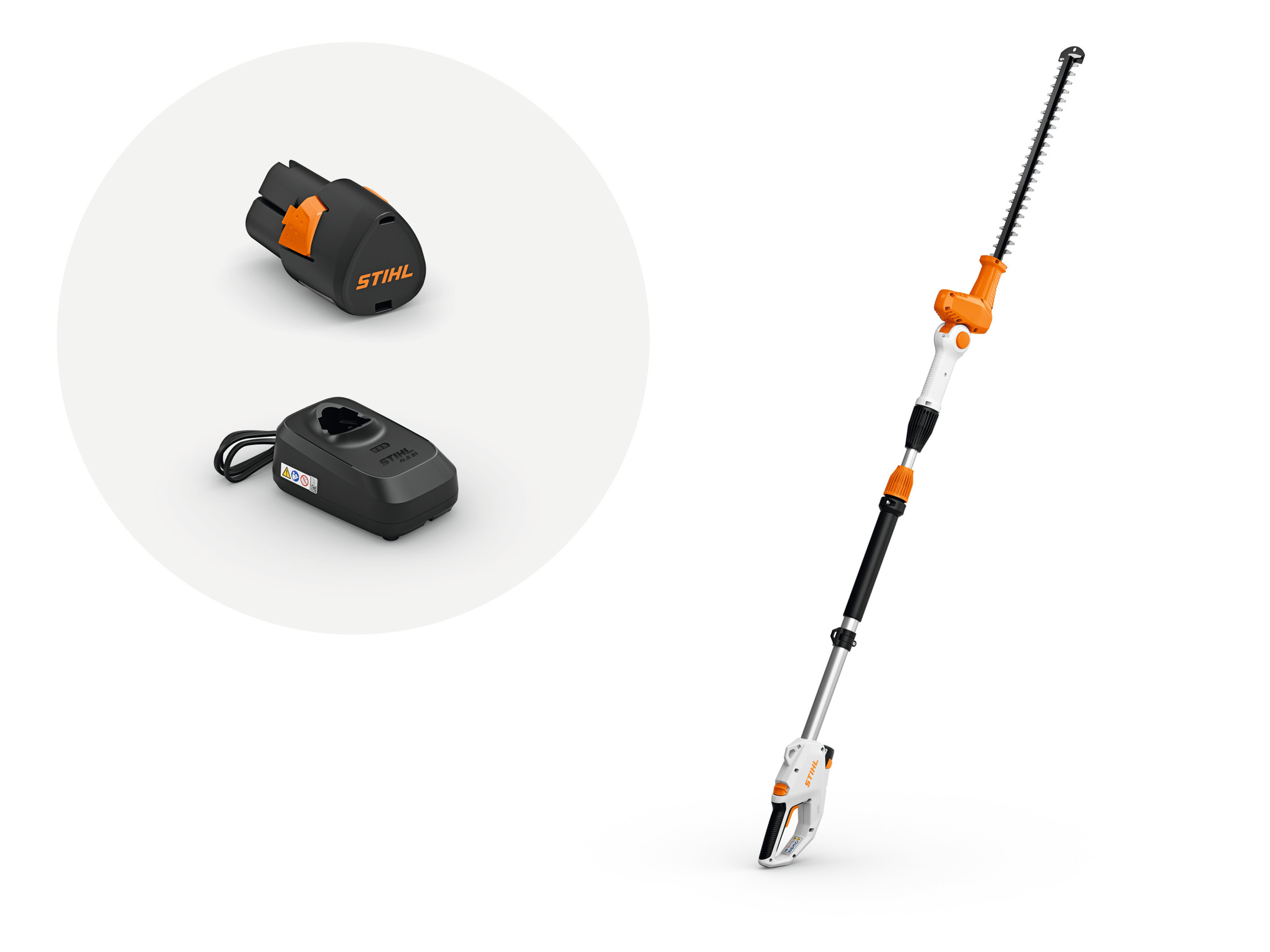 Trim tall hedges and hard-to-reach areas with the HLA 40’s 8.5-foot reach and telescopic shaft.