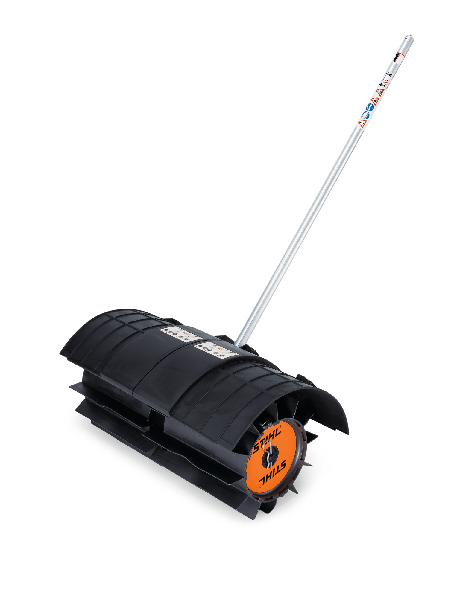 The STIHL PowerSweep™ attachment for the KombiSystem removes caked dirt, pebbles, and even water from your path.
