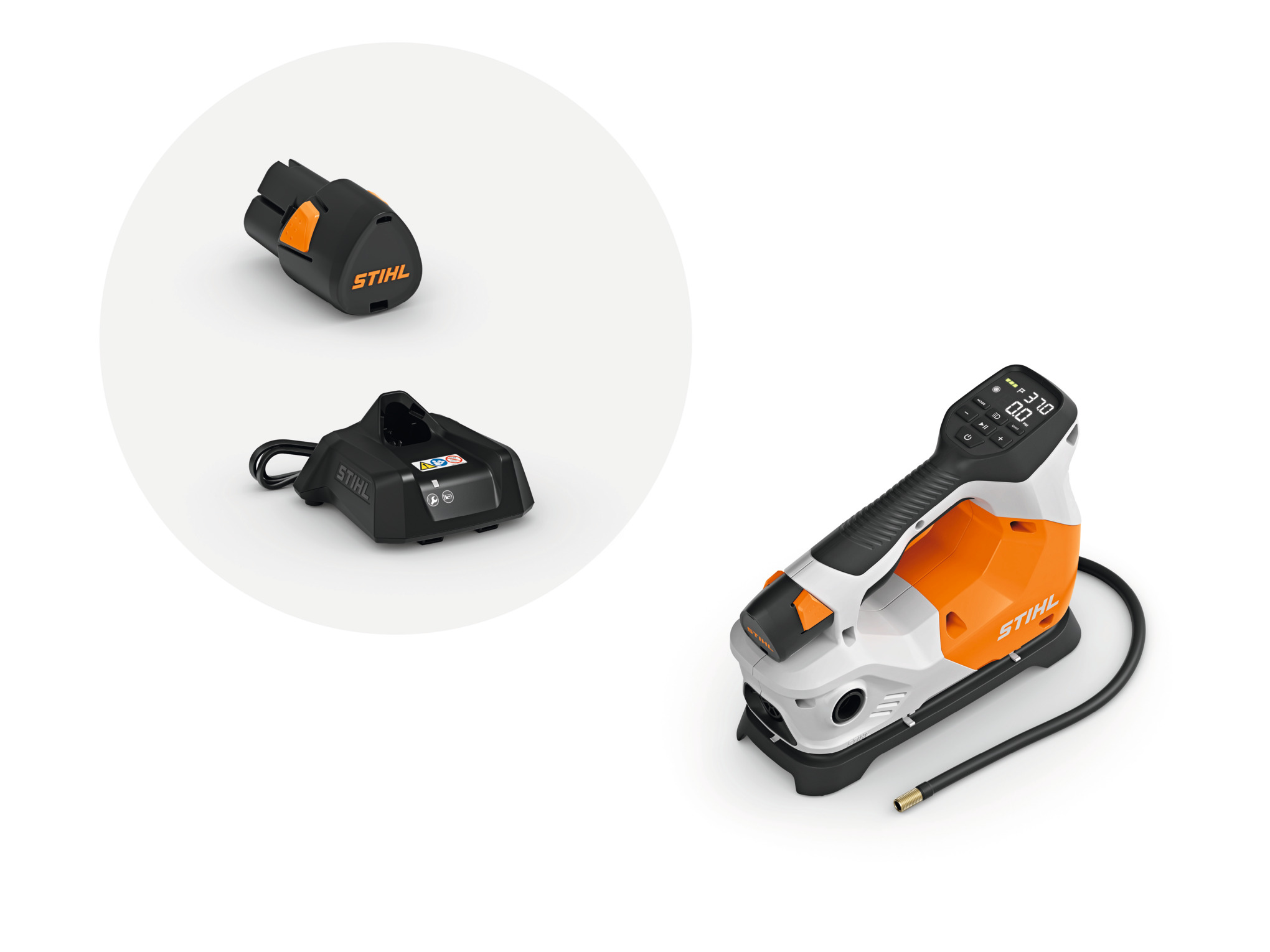 AS battery-powered air inflator built for high-pressure and high-volume applications