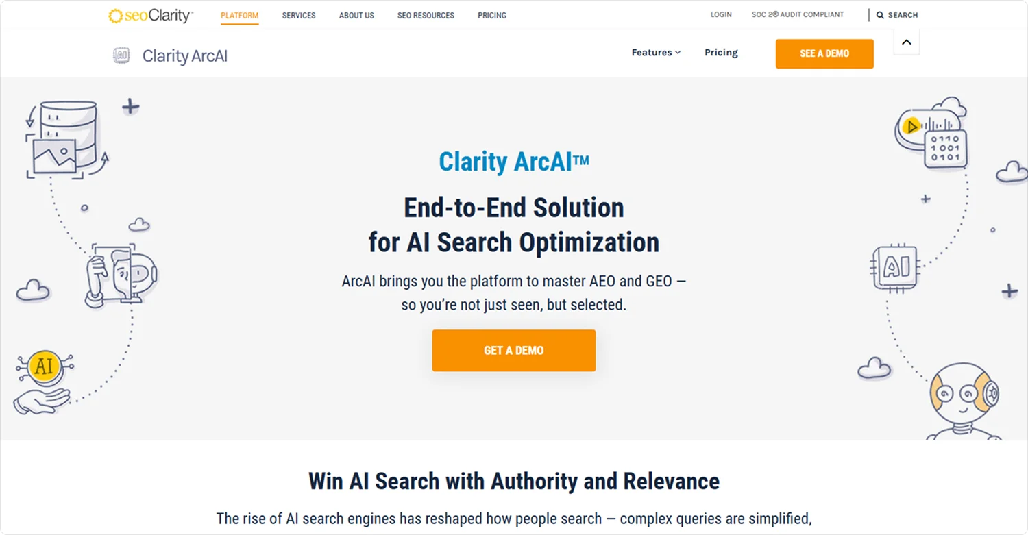 seoclarity-arc-ai-homepage