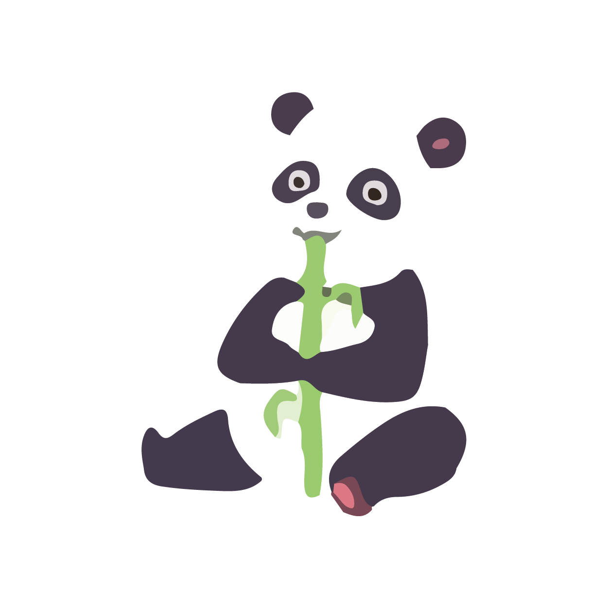 cartoon panda eating bamboo