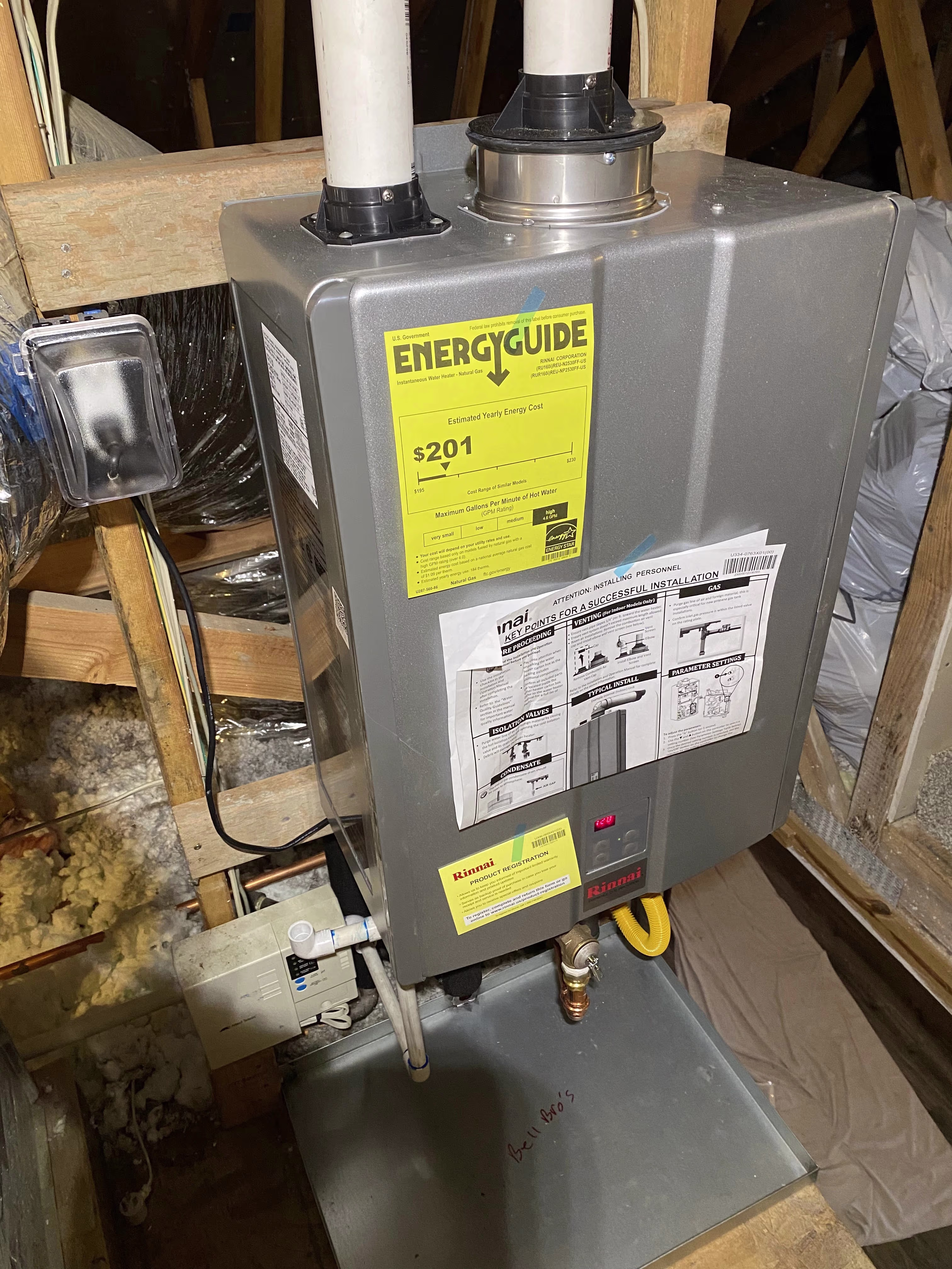 Tankless water heater installation