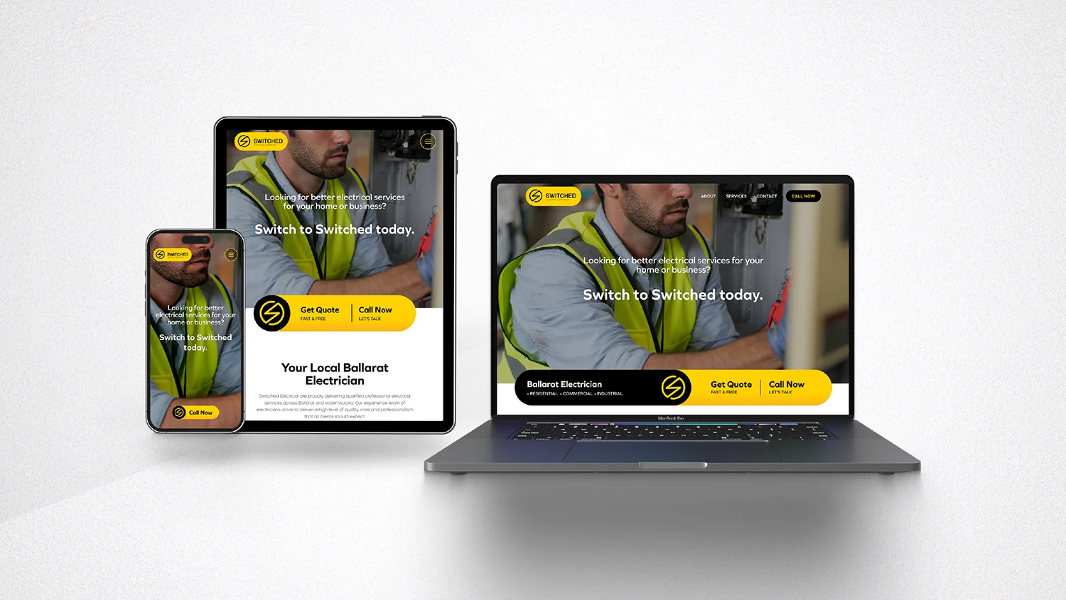 Switched Electrical website on different screens and devices