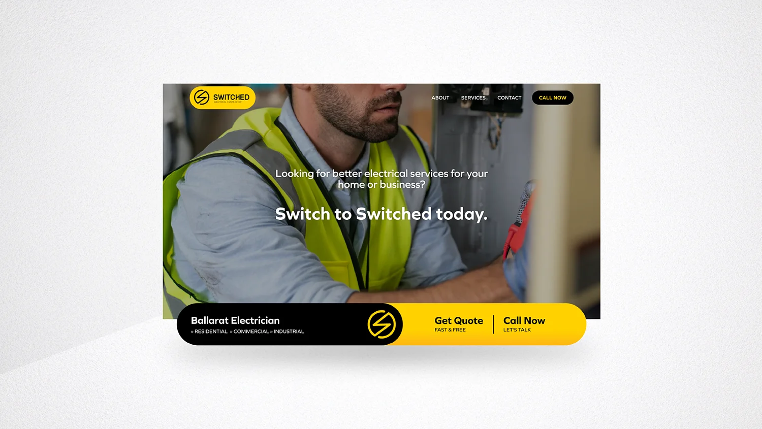 A feature image of the Switched Electrical homepage header 