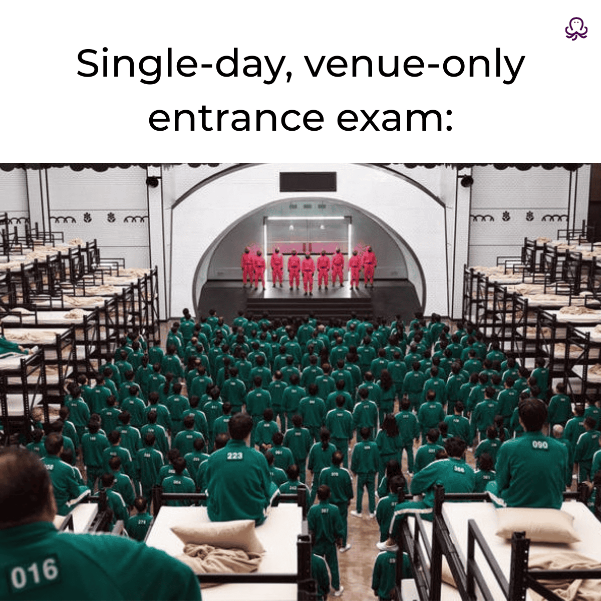 squid game exam meme