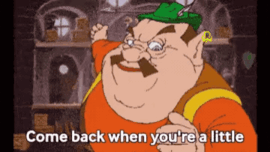 A Morshu gif, joking about test takers needing to be intellectually richer to score a grade