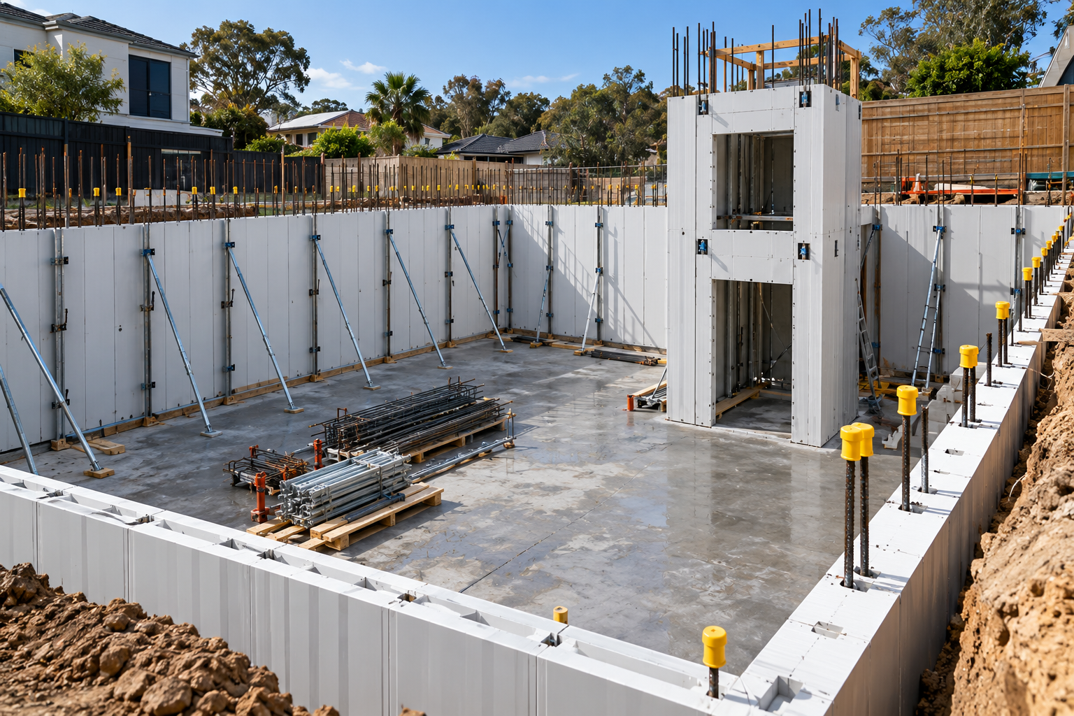 Dincel walls used for a basement perimeter and lift core on one project
