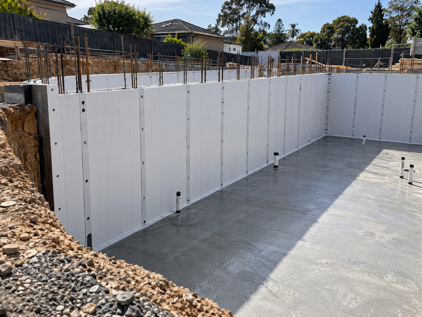 Completed Dincel structural wall in a Melbourne residential basement