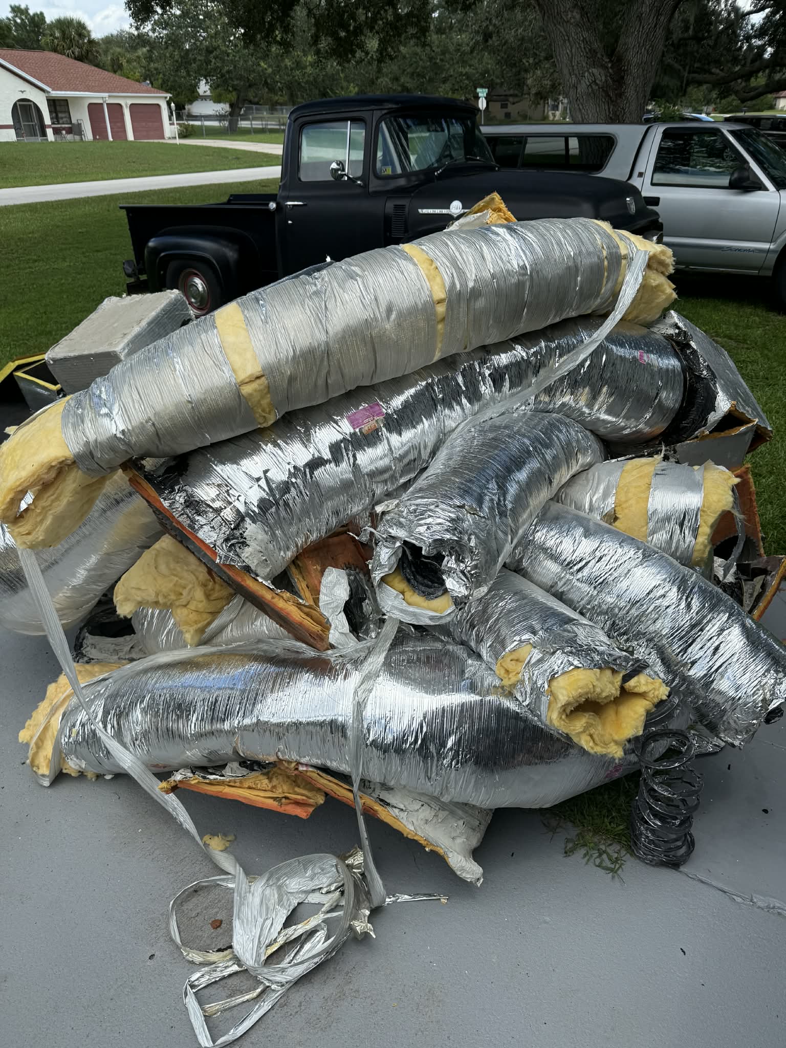 Damaged AC ductwork found during a home inspection in Florida