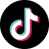 TikTok logo: black circle with white musical note symbol