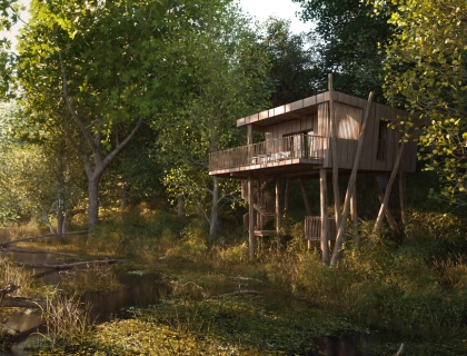 Cabanes de l'Orvanne à côté de Fontainebleau
