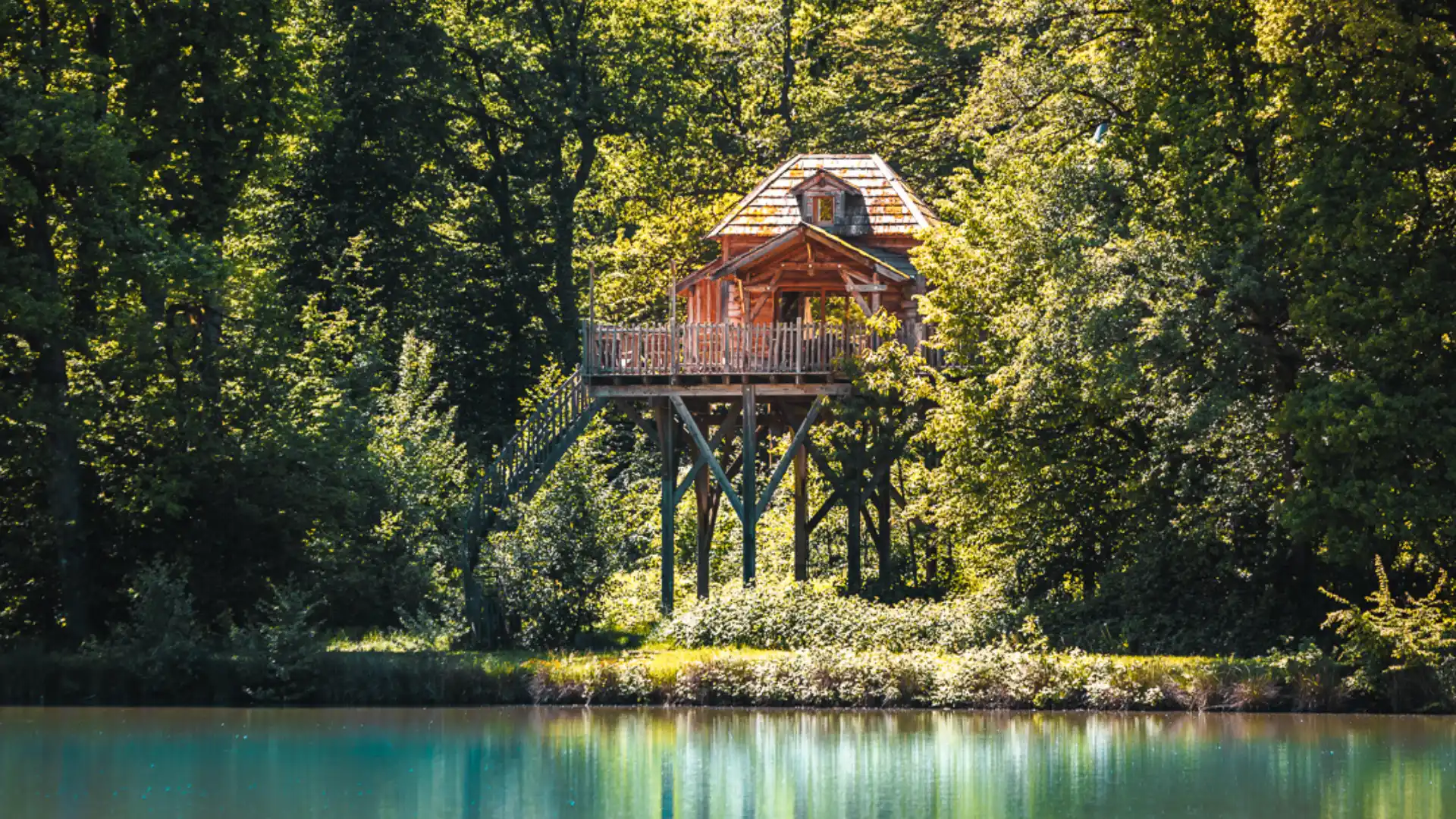 Cabane perchée au bord de l'eau @elsa_cyril