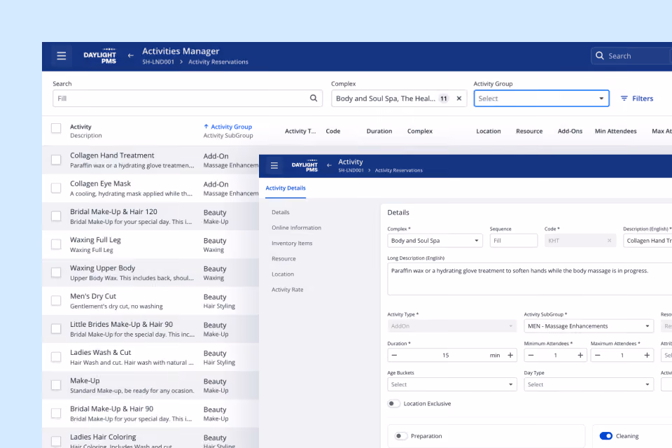 Activities manager