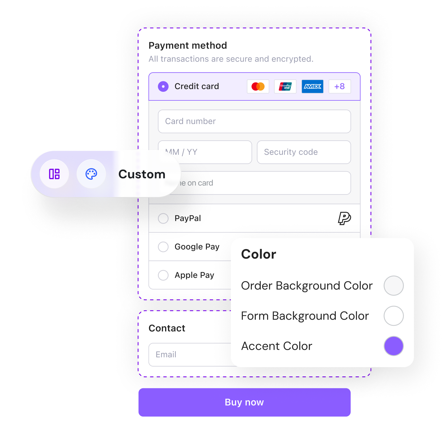 Custom Checkout Preview