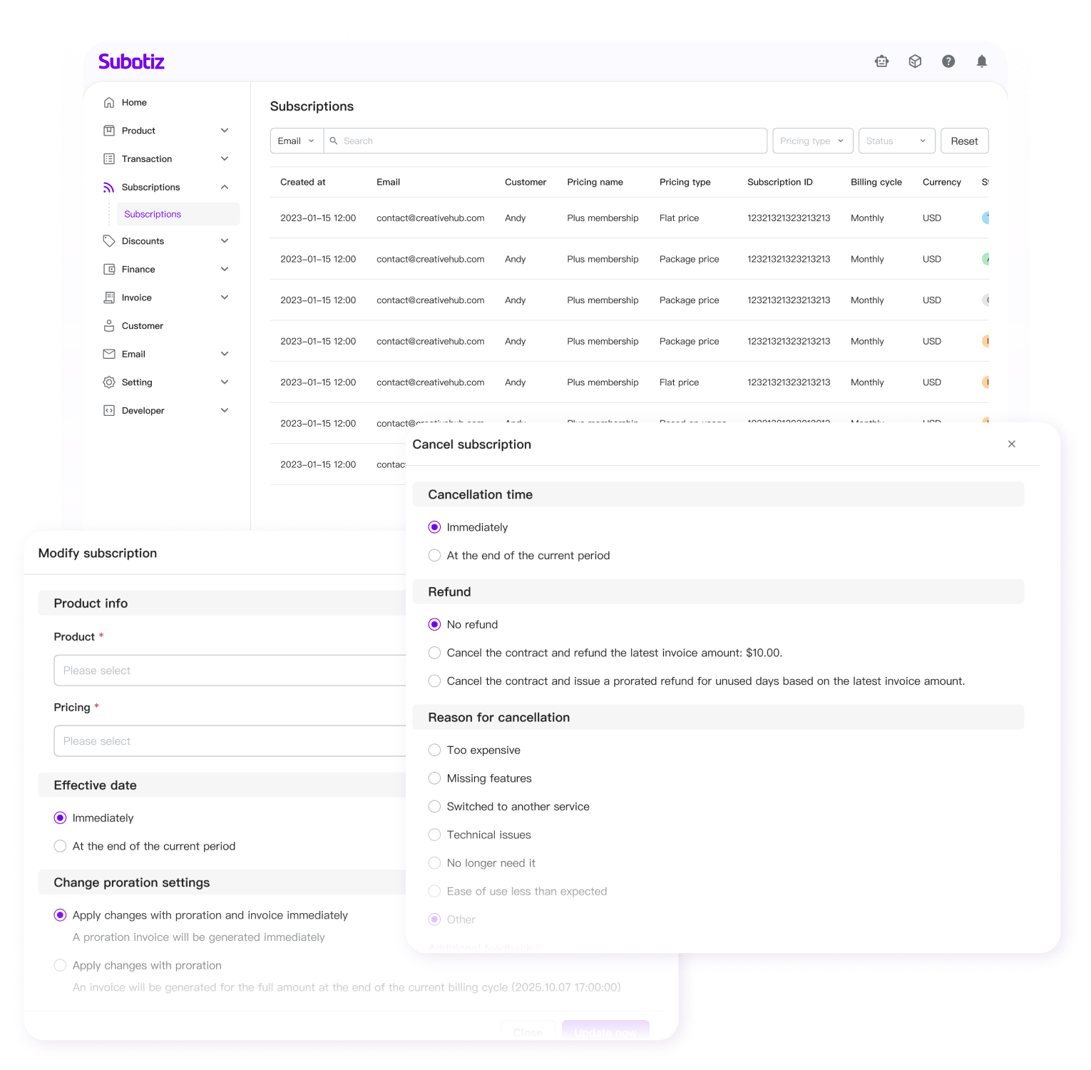 Subscription Management
