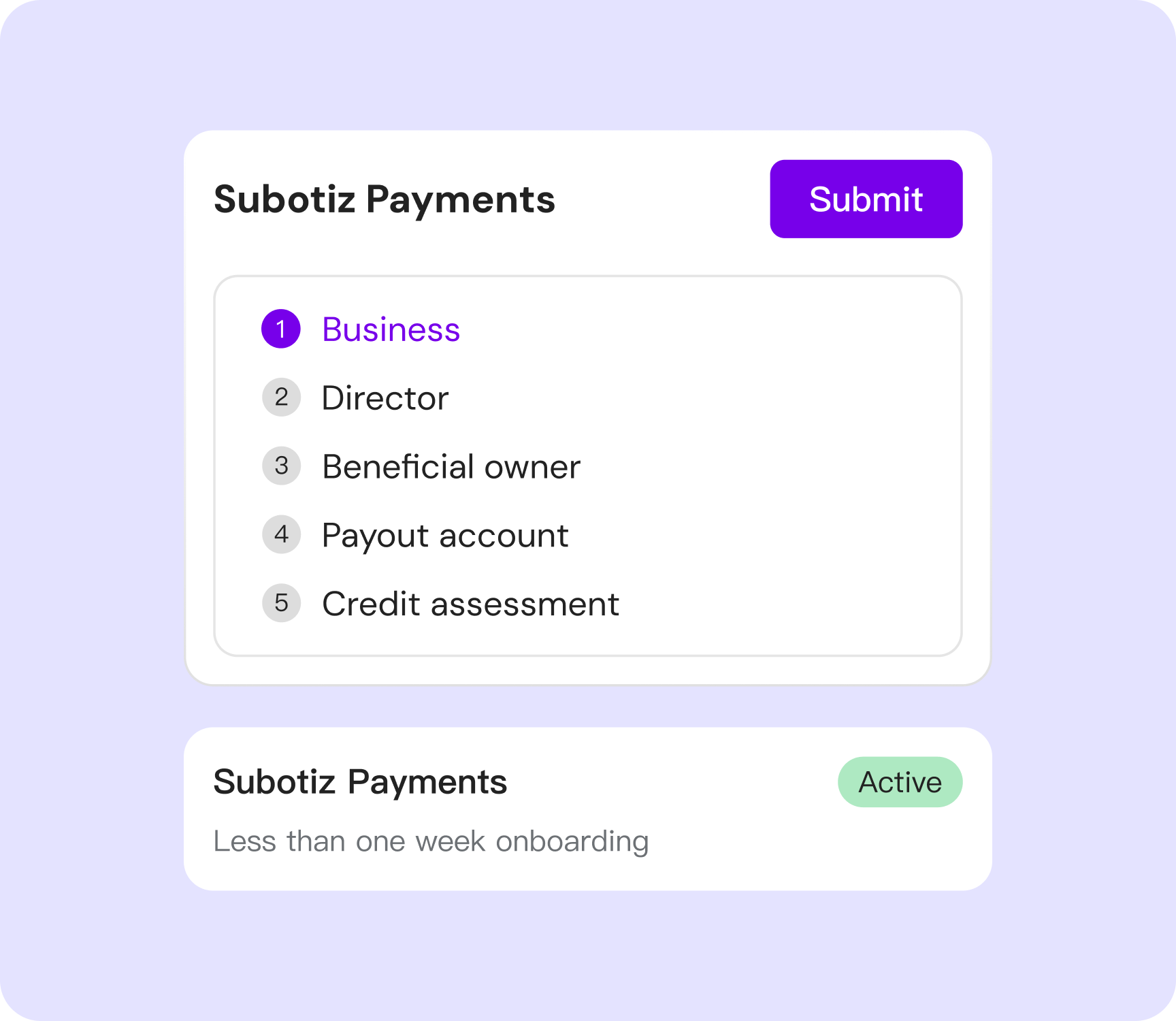 Less than one week onboarding