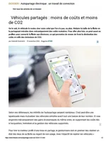 Véhicules partagés : moins de coûts et moins de CO2