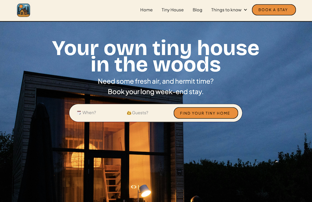 The Cozy Cabin - Hotel Website Design by @mathilde__studio