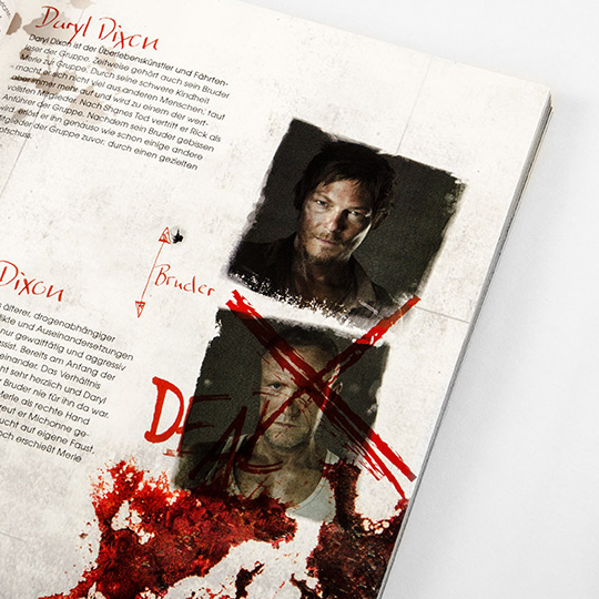 Das Serienbuch, Detailshoot, zur Serie Walking Dead mit Requisiten. 