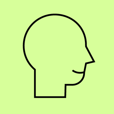 Shilouette eines Gesichts nach rechts schauend, für Icon Zielgenaue Kommunikation.