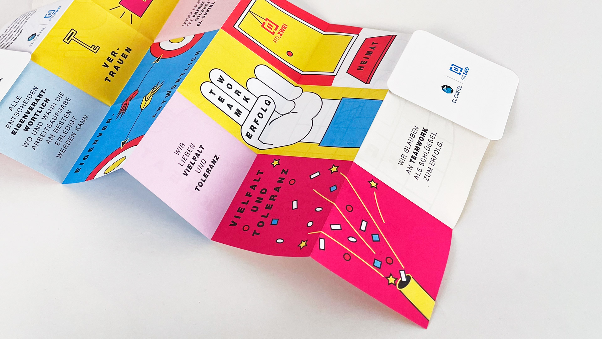 Unternehmenswerte als Karte zur Onboarding Box