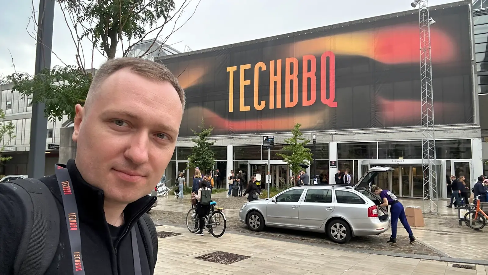 Unibrix CEO Valera networking at TechBBQ conference in Copenhagen