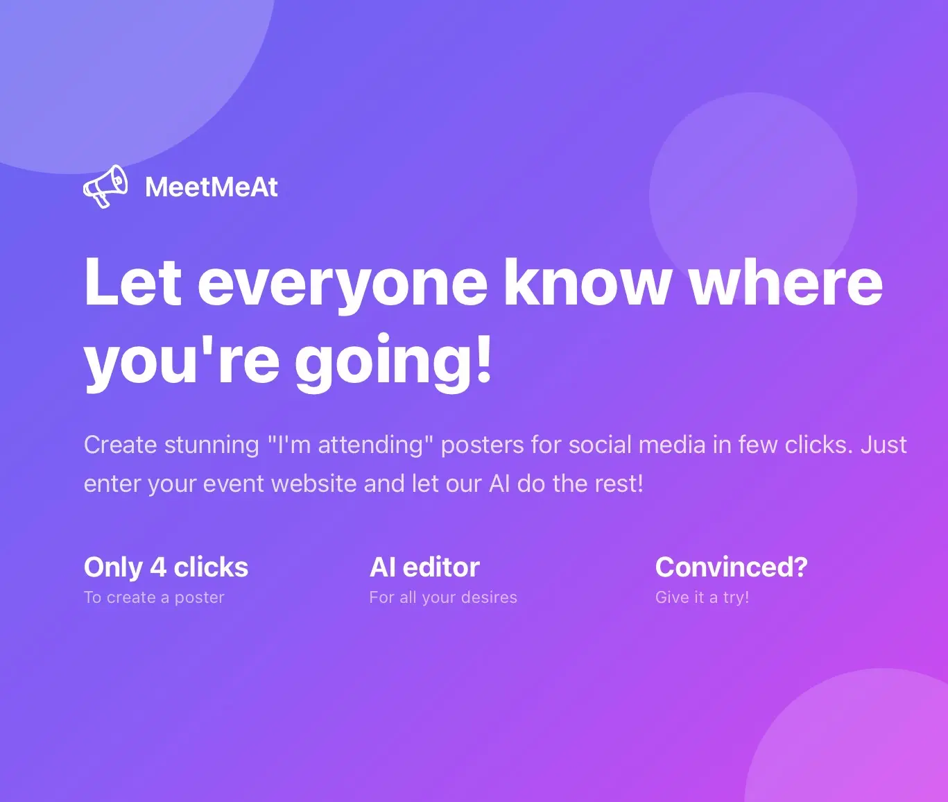 AI-powered event promotion tool generating social media posters automatically from event page data