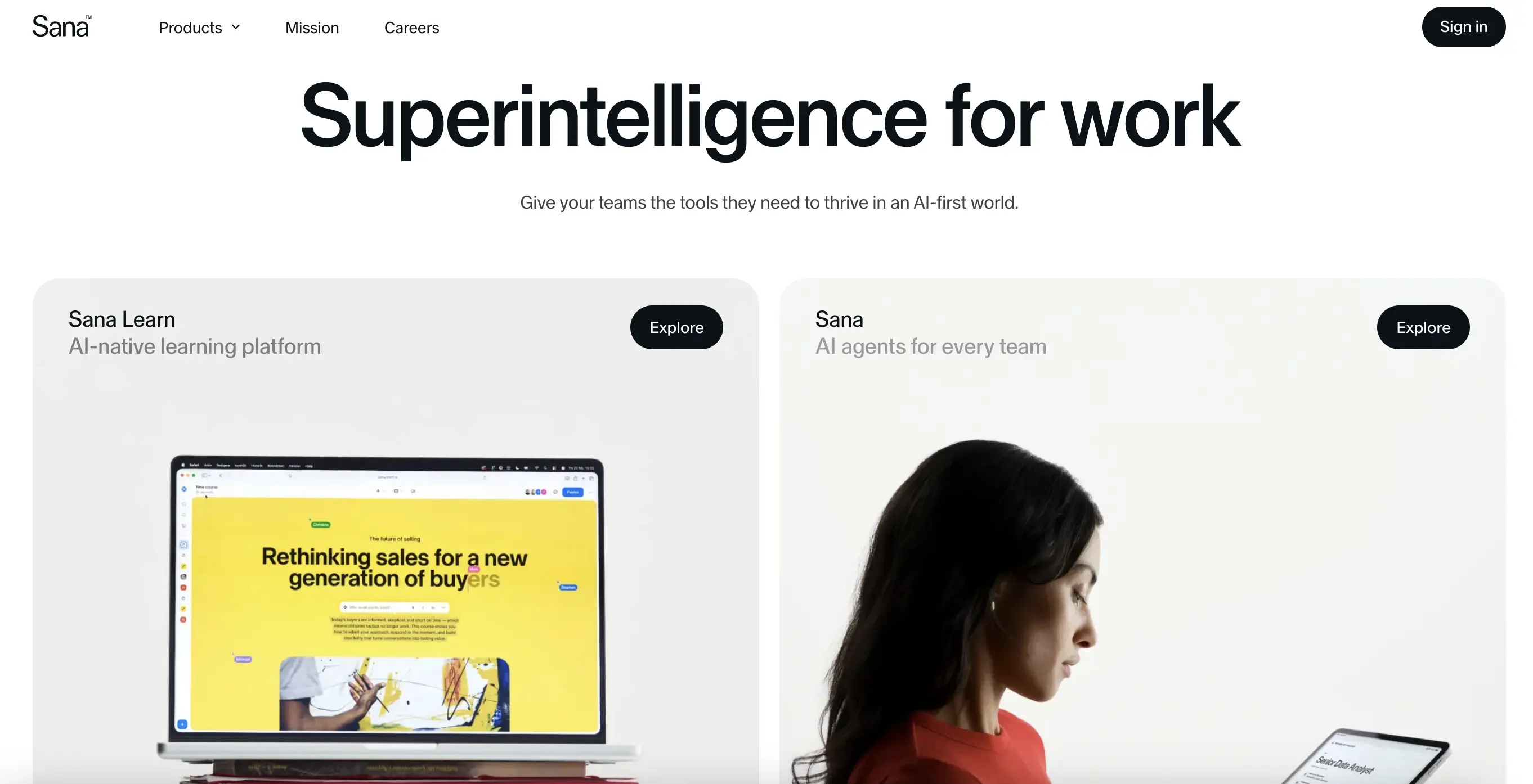 Sana AI-native learning platform combining workforce education, enterprise knowledge management, and personalized training