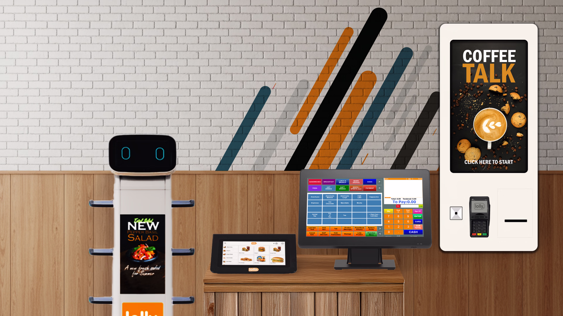 Lolly tech helps campuses operate more efficiently by improving service speed, boosting throughput and elevating the student experience. With robotics, digital signage, EPoS, self serve and a mobile app, universities can manage peaks, extend service hours and offer seamless digital convenience across the campus.