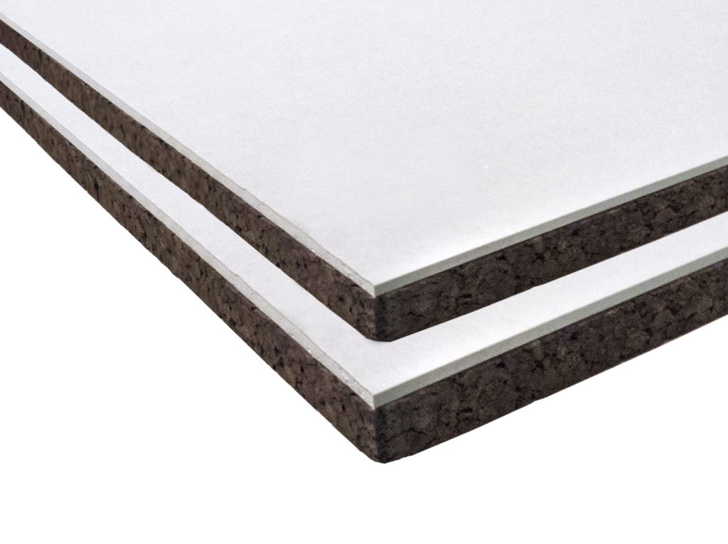 Painel isolante Gypcork com placa de gesso e cortiça expandida