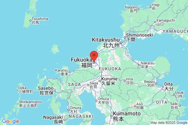 Google Map preview of Kyushu Region tattoo-friendly onsen in Japan
