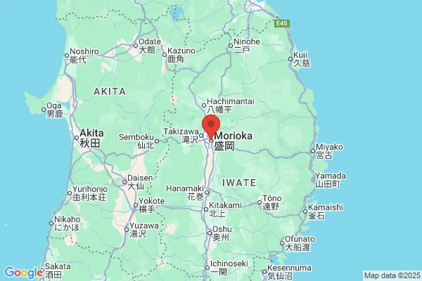 Google Map preview of Tohoku Region tattoo-friendly onsen in Japan