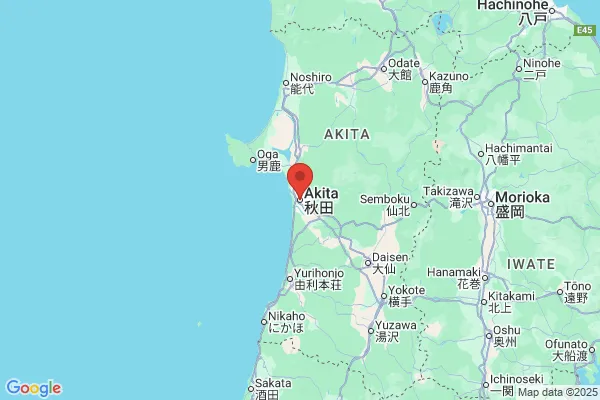 Google Map preview of Akita Prefecture tattoo-friendly onsen in Japan