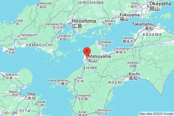 Google Map preview of Shikoku Region tattoo-friendly onsen in Japan