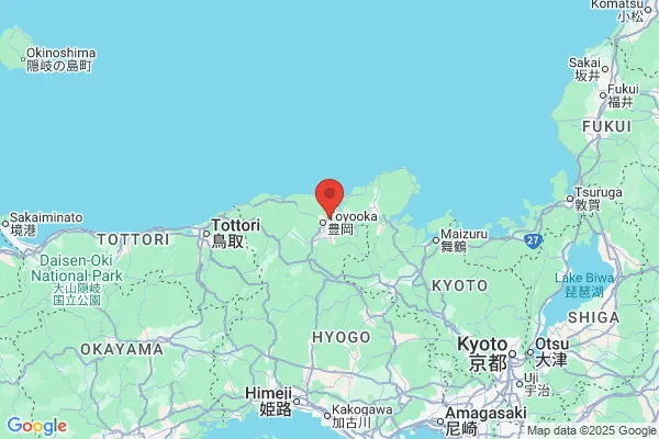 Google Map preview of Toyooka City tattoo-friendly onsen in Japan