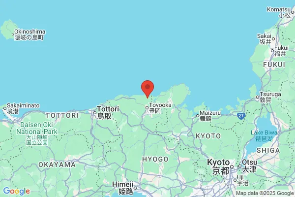 Google Map preview of Kinosaki Onsen City tattoo-friendly onsen in Japan