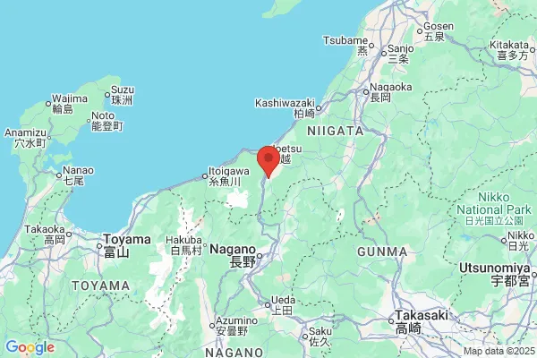 Google Map preview of Myoko City tattoo-friendly onsen in Japan
