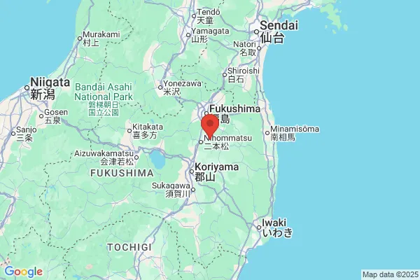 Google Map preview of Tsuchiyu Onsen City tattoo-friendly onsen in Japan