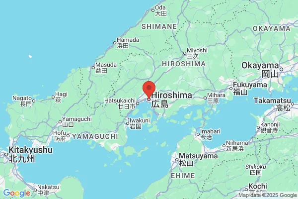 Google Map preview of Chugoku Region tattoo-friendly onsen in Japan