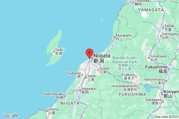Google Map preview of Niigata Prefecture tattoo-friendly onsen in Japan