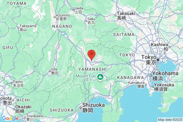 Google Map preview of Yamanashi Prefecture tattoo-friendly onsen in Japan