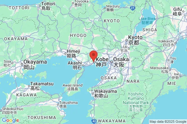 Google Map preview of Hyogo Prefecture tattoo-friendly onsen in Japan