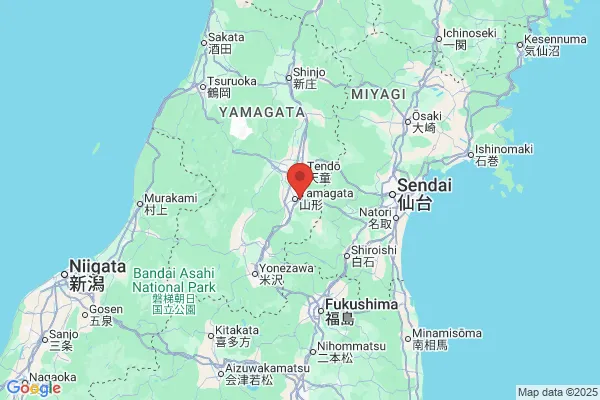 Google Map preview of Yamagata Prefecture tattoo-friendly onsen in Japan